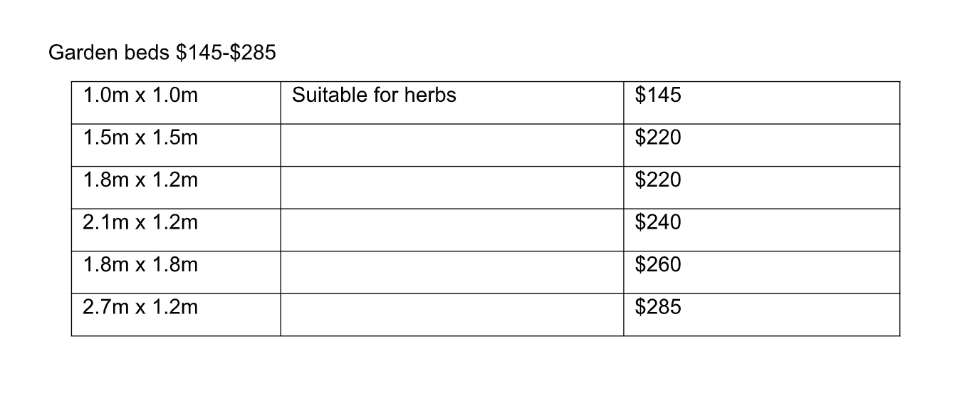 Kiwi Back Yard Bed Prices